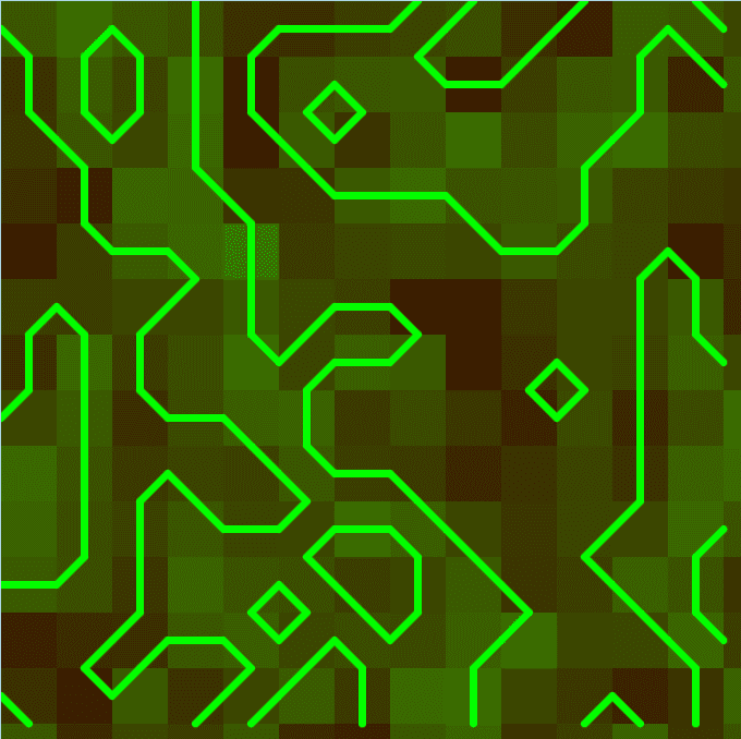 Marching Squares in a Perlin Noise field
